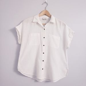 Lucky Brand White Cotton Button Down Shirt